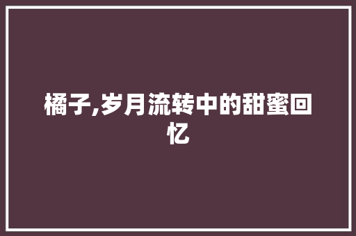 橘子,岁月流转中的甜蜜回忆