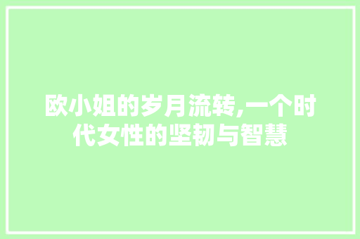 欧小姐的岁月流转,一个时代女性的坚韧与智慧