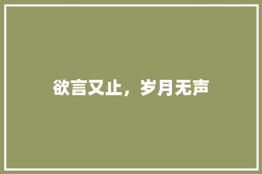 欲言又止，岁月无声