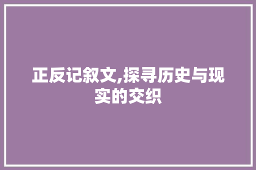 正反记叙文,探寻历史与现实的交织