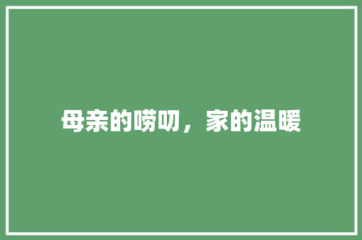 母亲的唠叨，家的温暖