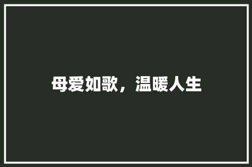 母爱如歌，温暖人生