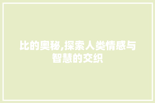 比的奥秘,探索人类情感与智慧的交织