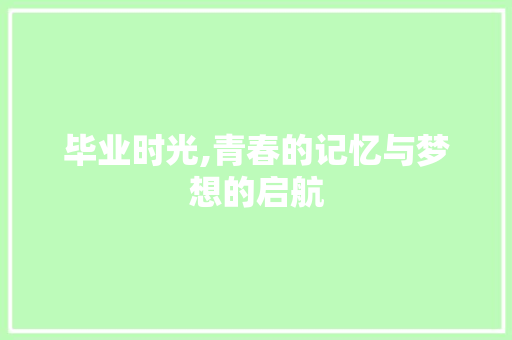 毕业时光,青春的记忆与梦想的启航