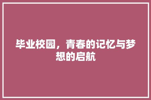 毕业校园，青春的记忆与梦想的启航