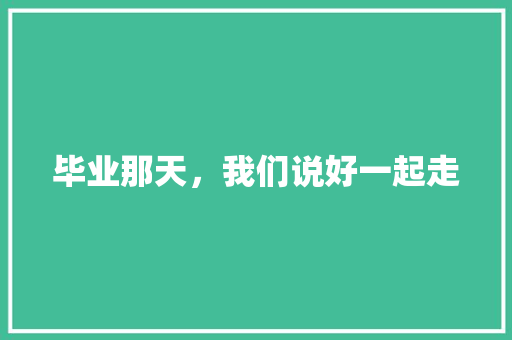 毕业那天，我们说好一起走