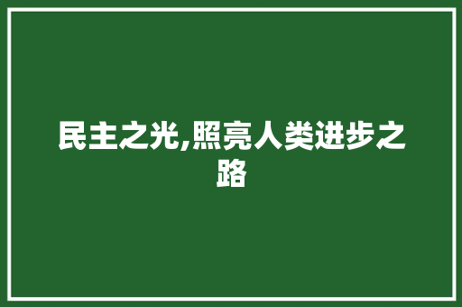 民主之光,照亮人类进步之路