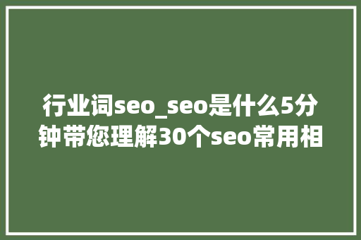 行业词seo_seo是什么5分钟带您理解30个seo常用相关术语