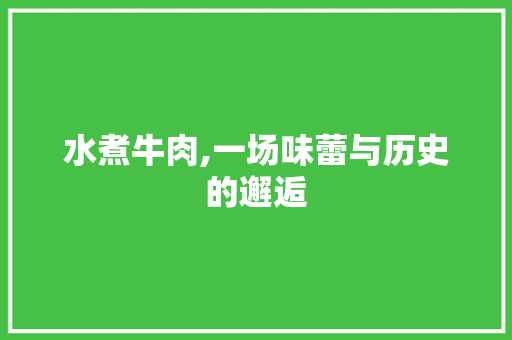 水煮牛肉,一场味蕾与历史的邂逅