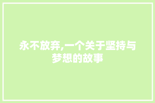 永不放弃,一个关于坚持与梦想的故事