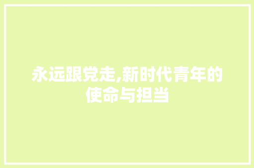 永远跟党走,新时代青年的使命与担当