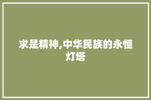 求是精神,中华民族的永恒灯塔