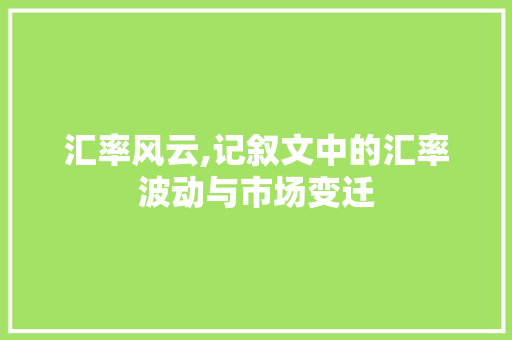 汇率风云,记叙文中的汇率波动与市场变迁