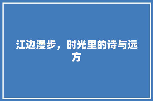 江边漫步，时光里的诗与远方