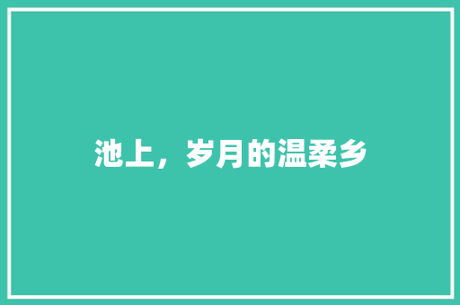 池上，岁月的温柔乡