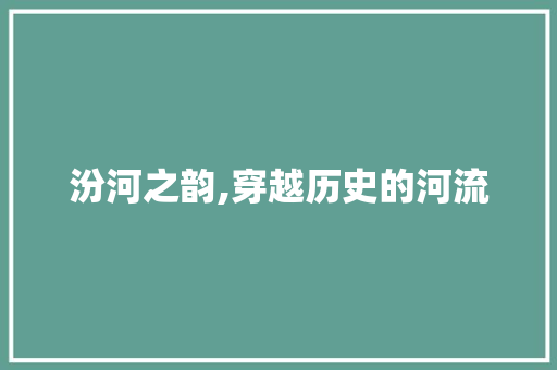 汾河之韵,穿越历史的河流