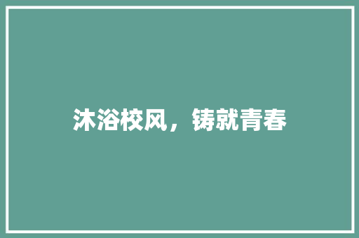 沐浴校风，铸就青春