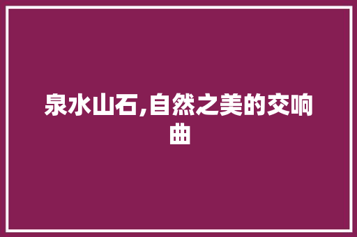 泉水山石,自然之美的交响曲