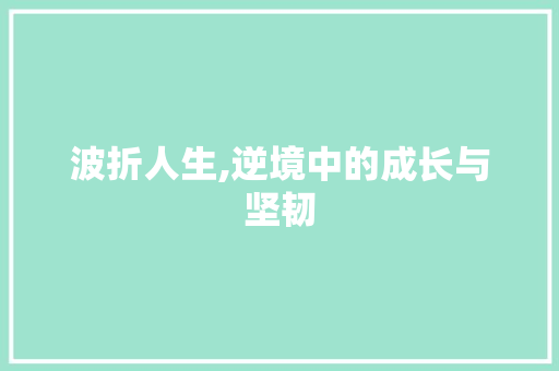 波折人生,逆境中的成长与坚韧