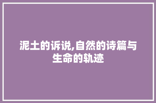 泥土的诉说,自然的诗篇与生命的轨迹