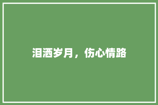 泪洒岁月，伤心情路