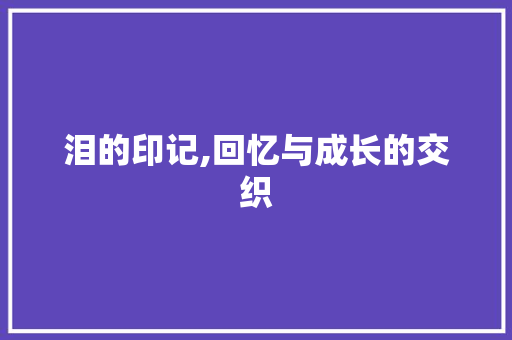 泪的印记,回忆与成长的交织