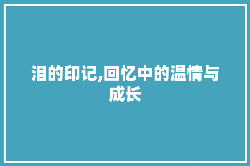 泪的印记,回忆中的温情与成长