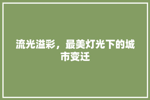 流光溢彩，最美灯光下的城市变迁