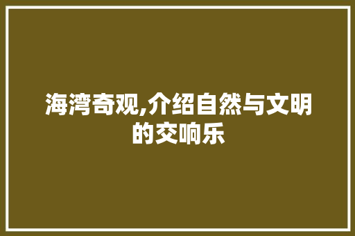 海湾奇观,介绍自然与文明的交响乐