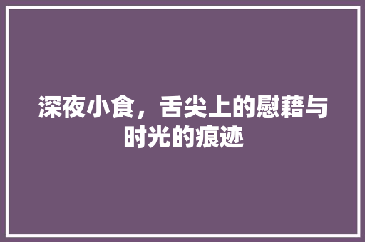 深夜小食，舌尖上的慰藉与时光的痕迹