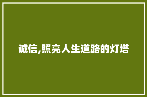 诚信,照亮人生道路的灯塔