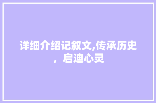 详细介绍记叙文,传承历史，启迪心灵