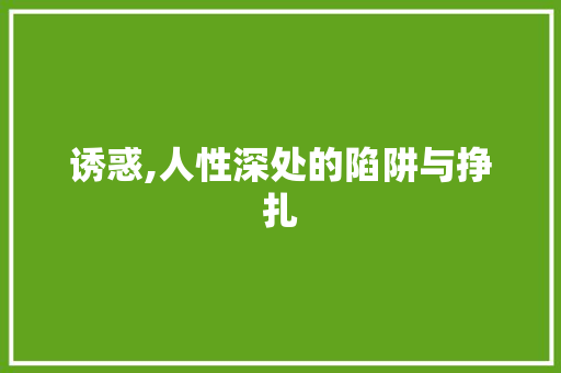 诱惑,人性深处的陷阱与挣扎