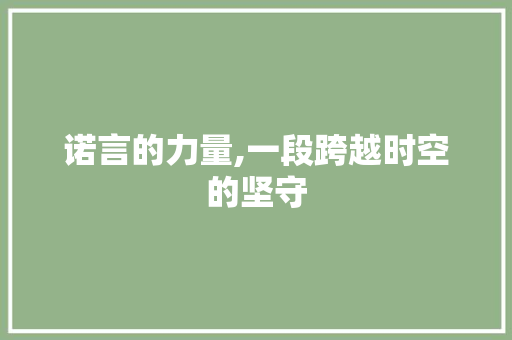 诺言的力量,一段跨越时空的坚守