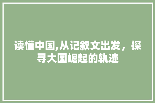 读懂中国,从记叙文出发，探寻大国崛起的轨迹