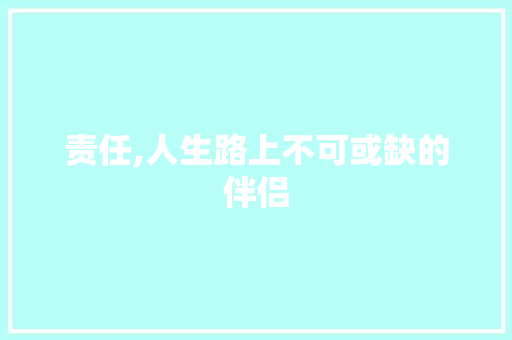 责任,人生路上不可或缺的伴侣