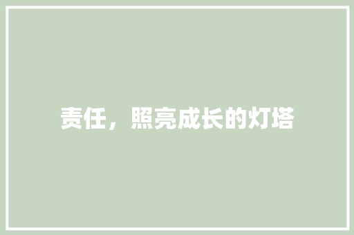 责任，照亮成长的灯塔