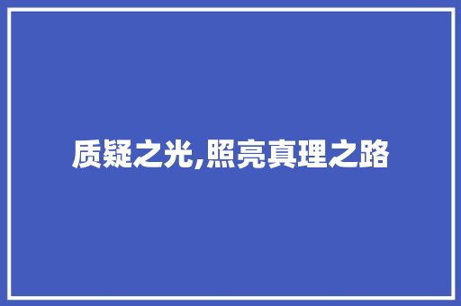 质疑之光,照亮真理之路