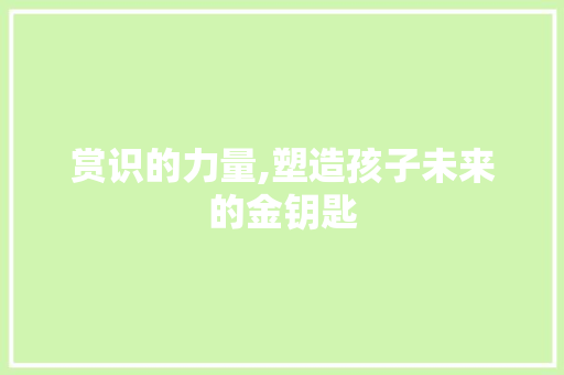 赏识的力量,塑造孩子未来的金钥匙