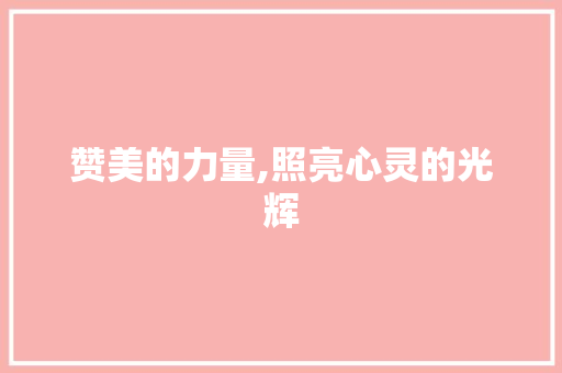 赞美的力量,照亮心灵的光辉 书信范文