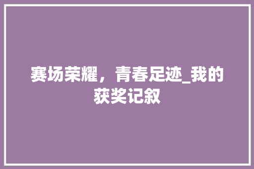 赛场荣耀，青春足迹_我的获奖记叙