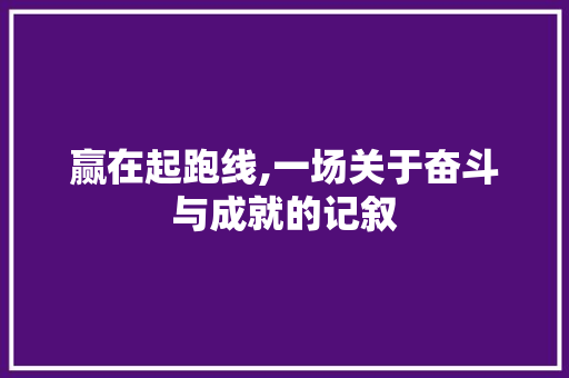 赢在起跑线,一场关于奋斗与成就的记叙