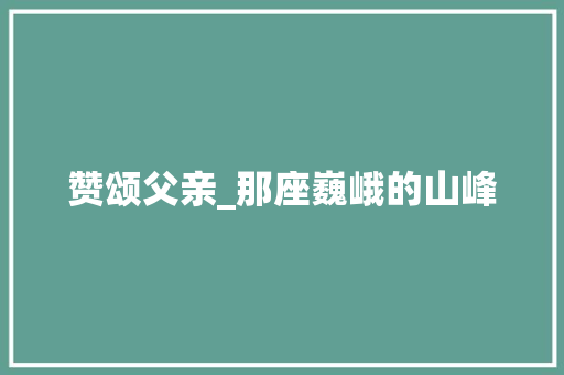 赞颂父亲_那座巍峨的山峰 综述范文