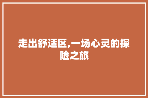 走出舒适区,一场心灵的探险之旅 生活范文