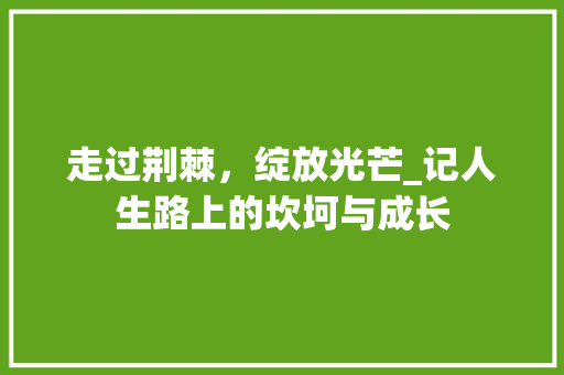 走过荆棘，绽放光芒_记人生路上的坎坷与成长