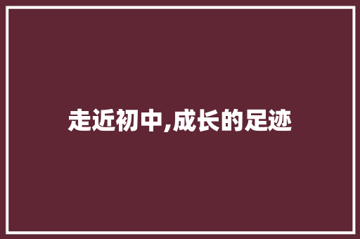 走近初中,成长的足迹