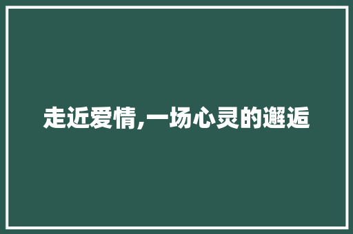 走近爱情,一场心灵的邂逅