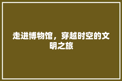 走进博物馆，穿越时空的文明之旅