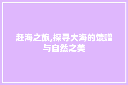 赶海之旅,探寻大海的馈赠与自然之美 书信范文