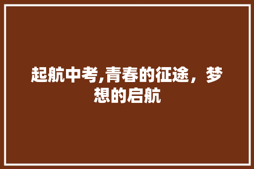 起航中考,青春的征途，梦想的启航 申请书范文